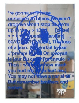 Serie 11 40 x 30 x 3 cm oil, gloss paint, mirror tiles on wooden board 2019 